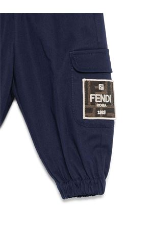 blue cotton trousers FENDI KIDS | BMF257AS5YF1I11